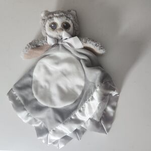 Bearington Baby Collection Gray Owl Plush Security Blanket